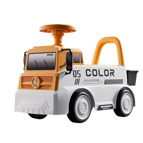 Triciclete, mașinuțe și accesorii pentru transportul copiilor - Mașinuță pentru copii, 3 ani, model camion, sport, claxon, cutie depozitare, 62x26x40 cm, portocaliu
