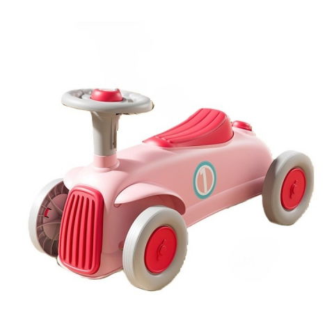 Triciclete, mașinuțe și accesorii pentru transportul copiilor - Masinuta ride-on  cu sistem anti-rasturnare, claxon pe volan, 1-6 ani, 60 x 28 x 34 cm, roz