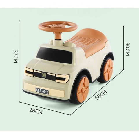 Masinuta ride-on  cu sistem anti-rasturnare, sistem de lumini si muzica, cutie de depozitare, 1-6 ani, 58 x 28 x 37 cm, maro [3]