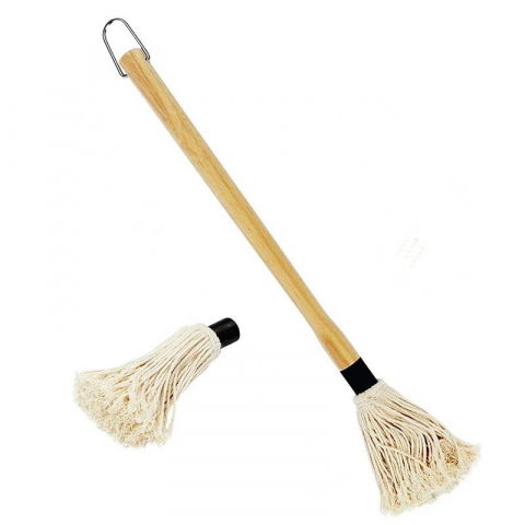 Accesorii și ustensile in bucatarie - Matura din bumbac, pentru gratar, de uns cu ulei/sosuri preparatele, 45.5 x 4.5 cm, maro