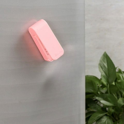 Mini aparat de sigilat pungi cu baterii, etansare prin caldura, spate magnetic, portabil, 9.7x3 cm, roz [1]
