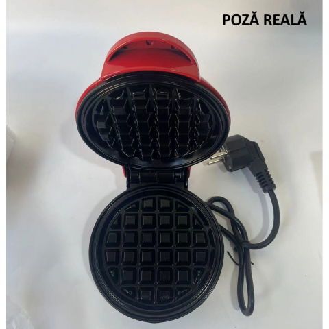 Mini aparat de vafe, multifunctional, pentru casa si calatorii, compact, usor de transportat si depozitat, 18x14.5x9.3 cm, rosu [6]