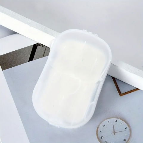 Mini cutie de sapun din hartie, de unica folosinta, portabila, potrivit pentru calatorii, 20 buc, alb [7]