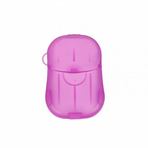 Mini cutie de sapun din hartie, de unica folosinta, portabila, potrivit pentru calatorii, 20 buc, roz [3]