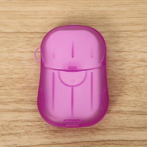 Mini cutie de sapun din hartie, de unica folosinta, portabila, potrivit pentru calatorii, 20 buc, roz [2]