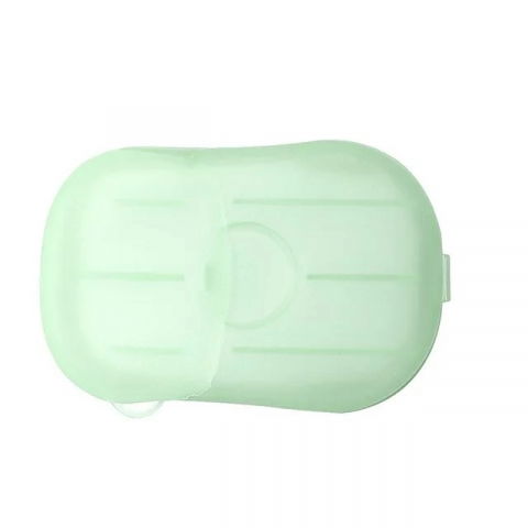 Mini cutie de sapun din hartie, de unica folosinta, portabila, potrivit pentru calatorii, 20 buc, verde [3]