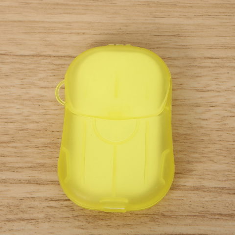 Mini cutie de sapun din hartie, de unica folosinta, portabila, potrivit pentru calatorii, 20 foite, galben [7]