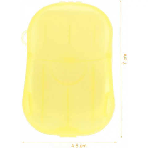 Mini cutie de sapun din hartie, de unica folosinta, portabila, potrivit pentru calatorii, 20 foite, galben [5]