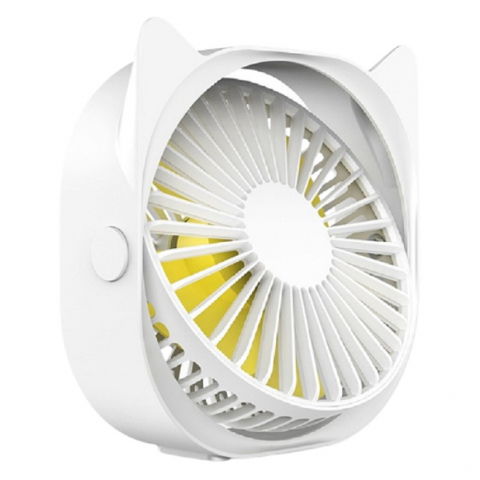 Îngrijire şi confort acasă - Mini ventilator pentru birou cu usb, rotire 360 grade, 3 viteze, 13.5 x 12,8 cm, alb
