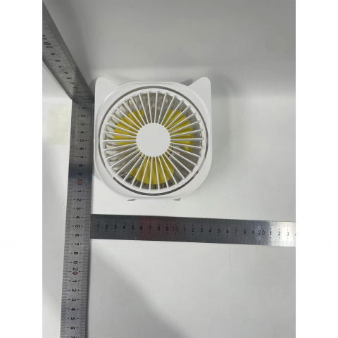 Mini ventilator pentru birou cu usb, rotire 360 grade, 3 viteze, 13.5 x 12,8 cm, alb [7]