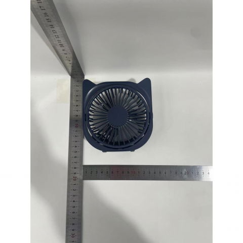 Mini ventilator pentru birou cu usb, rotire 360 grade, 3 viteze, 13.5 x 12,8 cm, albastru [5]