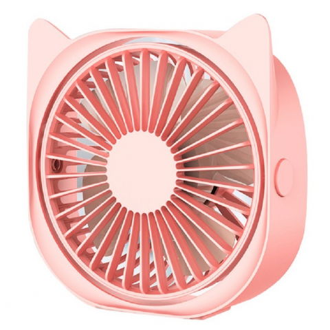 Îngrijire şi confort acasă - Mini ventilator pentru birou cu usb, rotire 360 grade, 3 viteze, 13.5 x 12,8 cm, roz