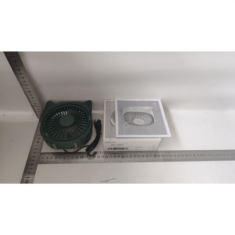 Mini ventilator pentru birou cu usb, rotire 360 grade, 3 viteze, 13.5 x 12,8 cm, verde [3]