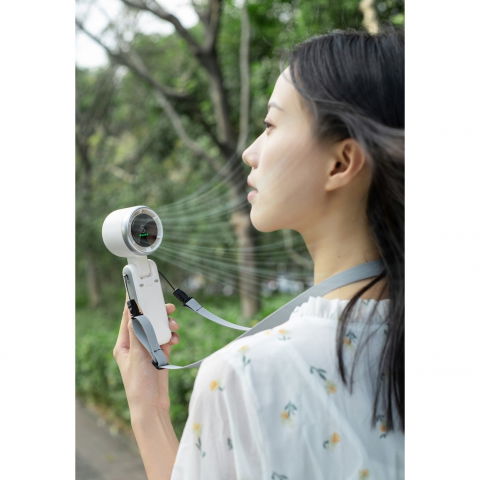 Mini ventilator portabil, 5 trepte de viteza, afisaj digital, incarcare usb, 5v, 2a, 5.95 x 5.2 x 17.2 cm, alb [3]