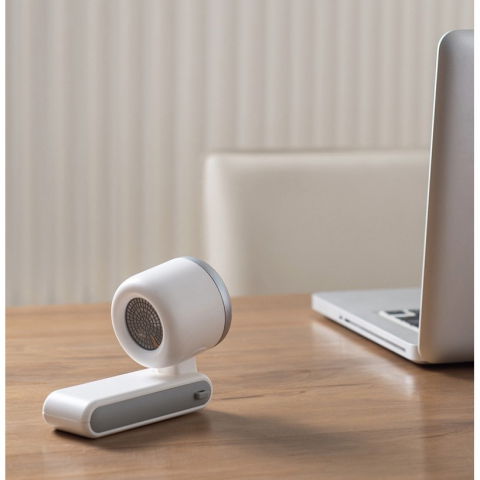 Mini ventilator portabil, 5 trepte de viteza, afisaj digital, incarcare usb, 5v, 2a, 5.95 x 5.2 x 17.2 cm, alb [1]