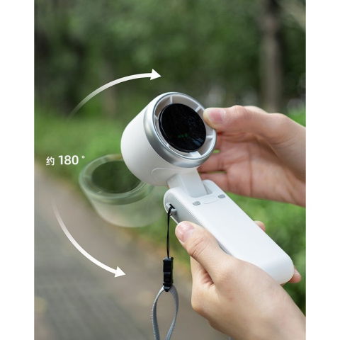 Mini ventilator portabil, 5 trepte de viteza, afisaj digital, incarcare usb, 5v, 2a, 5.95 x 5.2 x 17.2 cm, alb [5]