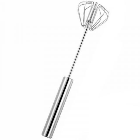 Organizatoare si accesorii pentru bucatarie - Mixer manual, pentru oua smantana frisca aluat, maner otel inoxidabil, usor de utilizat si depozitat, 27 x 7 cm, argintiu