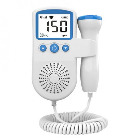 Îngrijire, transport și organizare pentru bebeluși și copii - Monitor fetal doppler, monitorizare sarcina, ritm cardiac, ecran lcd 4.5 cm, 2 x baterii aa (neincluse), portabil, din abs, 12.8 x 9.6 x 3 cm, utilizare de la 9 saptamani, albastru