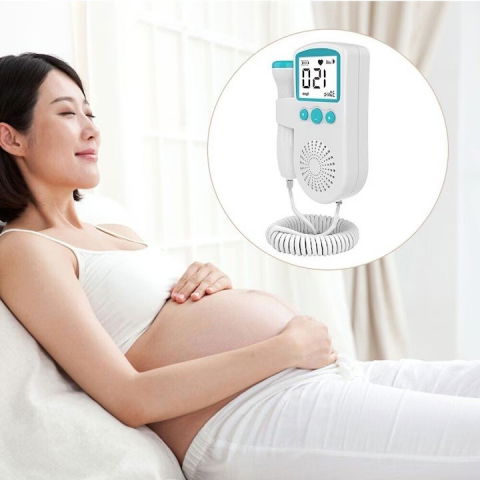 Monitor fetal doppler, monitorizare sarcina, ritm cardiac, ecran lcd 4.5 cm, 2 x baterii aa (neincluse), portabil, din abs, 12.8 x 9.6 x 3 cm, utilizare de la 9 saptamani, verde [2]