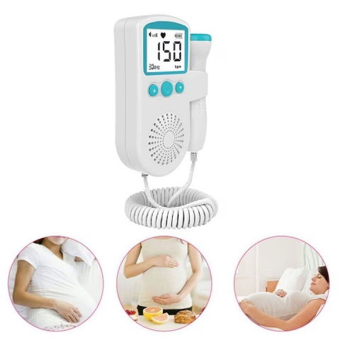 Monitor fetal doppler, monitorizare sarcina, ritm cardiac, ecran lcd 4.5 cm, 2 x baterii aa (neincluse), portabil, din abs, 12.8 x 9.6 x 3 cm, utilizare de la 9 saptamani, verde [3]