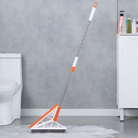 Mop multifunctional, portocaliu, cu racleta din silicon, maner telescopic, curatarea eficienta a tuturor suprafetelor [4]