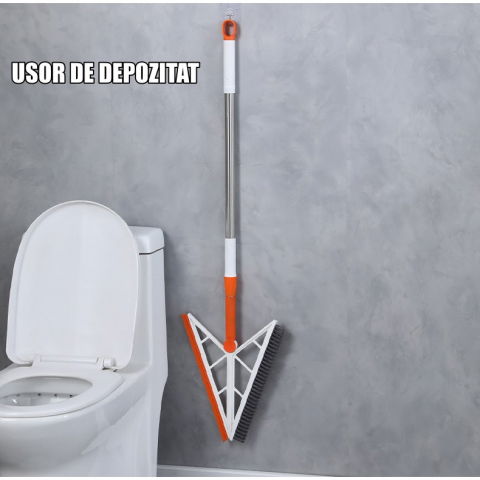Mop multifunctional, portocaliu, cu racleta din silicon, maner telescopic, curatarea eficienta a tuturor suprafetelor [7]