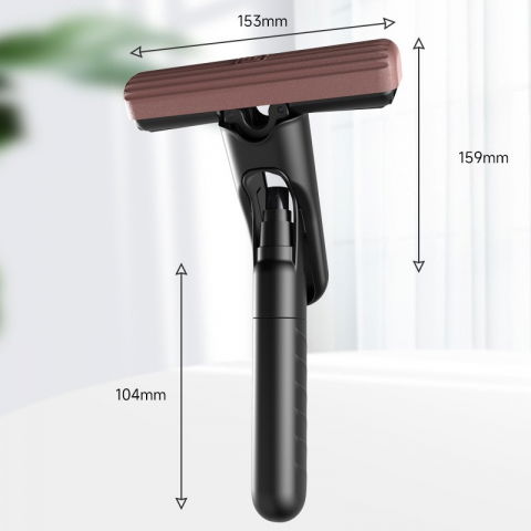 Mop plat cu pulverizare, recipient pentru solutie de suprafete, geamuri, interior auto, maner scurt, usor de utilizat, sistem de stoarcere, 15.5 x 15.5 x 12.5 cm, negru [1]