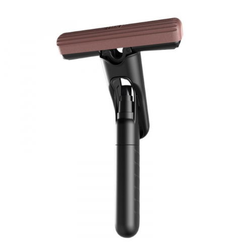 Accesorii ingrijire casa - Mop plat cu pulverizare, recipient pentru solutie de suprafete, geamuri, interior auto, maner scurt, usor de utilizat, sistem de stoarcere, 15.5 x 15.5 x 12.5 cm, negru