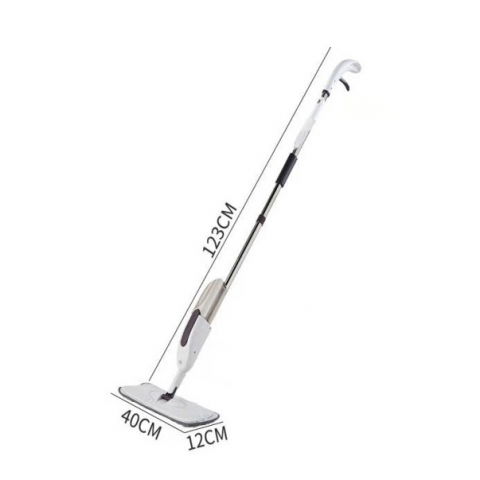 Mop plat, cu pulverizator, pentru uz casnic, plastic, rezerva de mop din microfibra, 125x40 cm, alb/mov [5]