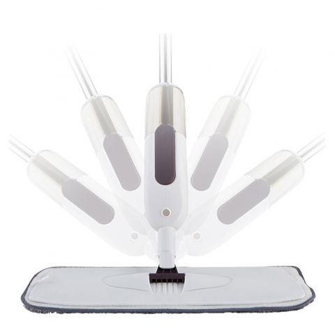 Mop plat, cu pulverizator, pentru uz casnic, plastic, rezerva de mop din microfibra, 125x40 cm, alb/mov [4]