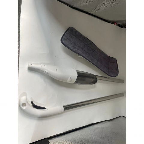 Mop plat, cu pulverizator, pentru uz casnic, plastic, rezerva de mop din microfibra, 125x40 cm, alb/mov [8]