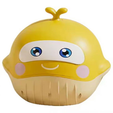 Îngrijire, transport și organizare pentru bebeluși și copii - Olita 2in1, model balena, cu reductor wc, din plastic, cu muzica si lumini, 36 x 41 x 20 cm, galben