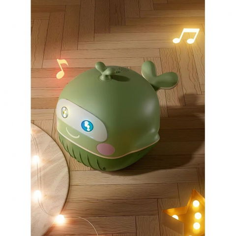 Olita 2in1, model balena, cu reductor wc, din plastic, cu muzica si lumini, 36 x 41 x 20 cm, verde [1]