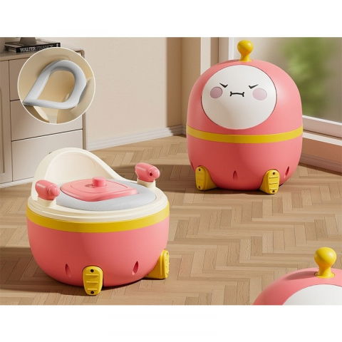 Olita 2in1, model ou, cu reductor wc, din plastic, cu muzica si lumini, 29 x 29 x 22 cm, roz [1]