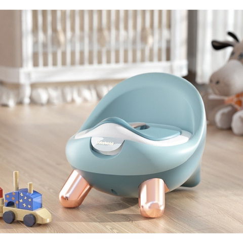 Olita pentru copii, +1an, portabila, cu capac, model prietenos, non-toxic, compartiment detasabil, cu 4 picioare, usor de curatat, verde gold [5]