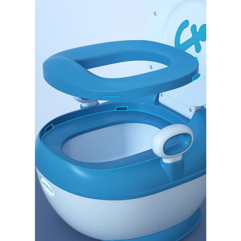 Olita pentru copii, +1an, portabila, design cu ancora, cu capac, model prietenos, non-toxic, compartiment detasabil, cu manere, cu 4 picioare, usor de curatat, 46*33*32 cm, albastru [1]