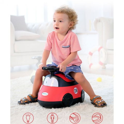 Olita pentru copii, +1an, portabila, design masinuta cu capac, model prietenos, non-toxic, compartiment detasabil, usor de curatat, rosu [6]