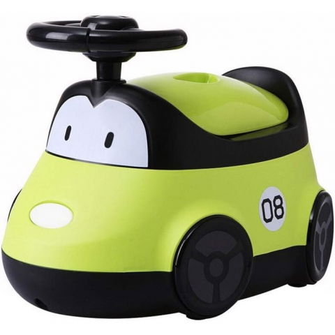 Igienă, baie și accesorii bebeluși şi copii - Olita pentru copii, +1an, portabila, design masinuta cu capac, model prietenos, non-toxic, compartiment detasabil, usor de curatat, verde