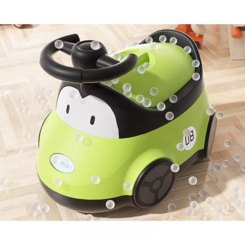 Olita pentru copii, +1an, portabila, design masinuta cu capac, model prietenos, non-toxic, compartiment detasabil, usor de curatat, verde [3]