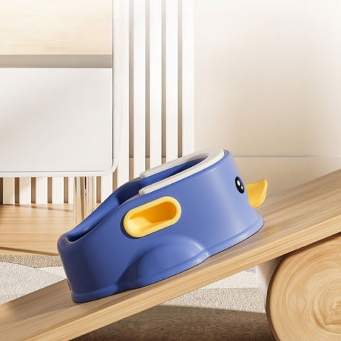 Olita pentru copii, +1an, portabila, design ratusca, model prietenos, non-toxic, compartiment detasabil, cu maner, usor de curatat, albastru [2]