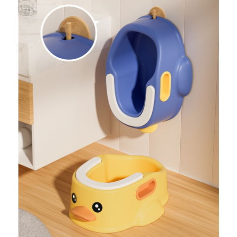 Olita pentru copii, +1an, portabila, design ratusca, model prietenos, non-toxic, compartiment detasabil, cu maner, usor de curatat, albastru [7]