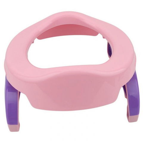 Igienă, baie și accesorii bebeluși şi copii - Olita portabila 2 in 1, olita + capac de toaleta, din plastic, diametru 21 cm, roz