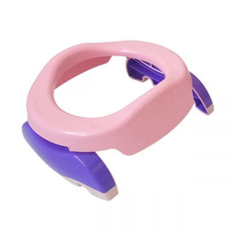 Olita portabila 2 in 1, olita + capac de toaleta, din plastic, diametru 21 cm, roz [4]