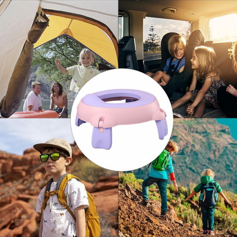Olita portabila, pentru calatorii, confectionata din spuma pu, 1-6 ani, 34x32x17 cm, roz/mov [3]