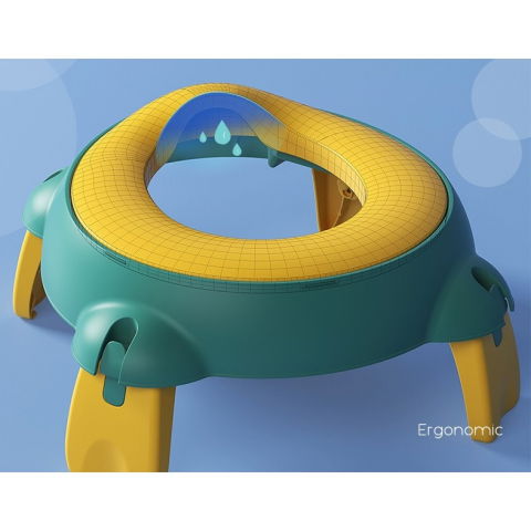 Olita portabila, pentru calatorii, confectionata din spuma pu, 1-6 ani, 34x32x17 cm, verde/galben [4]