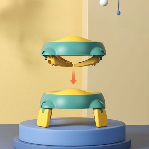 Olita portabila, pentru calatorii, confectionata din spuma pu, 1-6 ani, 34x32x17 cm, verde/galben [1]