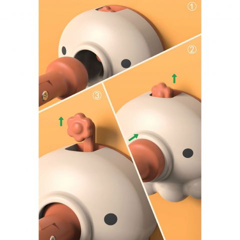 Opritor de ușă animat, din silicon, cu prindere de podea, anti-coliziune, 5.5 x 5.5 x 5.5cm, portocaliu [1]