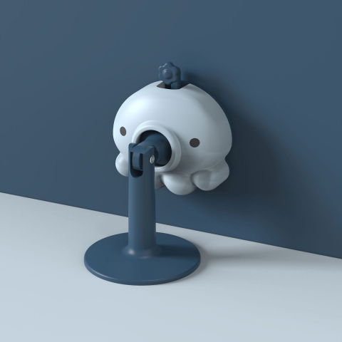 Opritor de usa, din silicon, cu prindere de podea, anti-coliziune, 5.5 x 5.5 x 5.5cm, albastru [9]