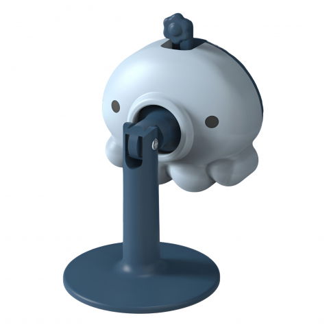 Accesorii ingrijire casa - Opritor de usa, din silicon, cu prindere de podea, anti-coliziune, 5.5 x 5.5 x 5.5cm, albastru