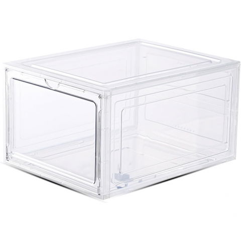 Organizator de pantofi, din pp+abs, usa frontala magnetica, rezistenta la praf, anti-oxidare, utilizare multipla, 36 x 28 x 21 cm, transparent [1]